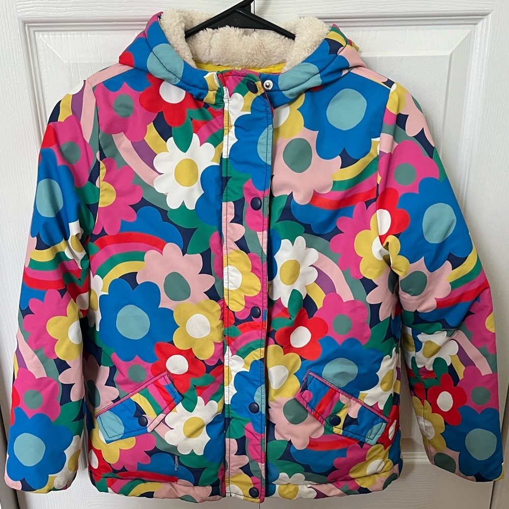 MiniBoden Girls Bright Coat 9-10y